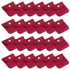 3x3 Inch Velvet Jewelry Pouches, 24 Pcs Jewelry Packaging Gift Bags Rose Red
