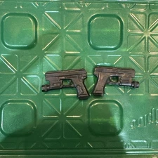 GI JOE  2 Weapon Black Pistol with flashlight attachment 1:6 Scale Accessory.