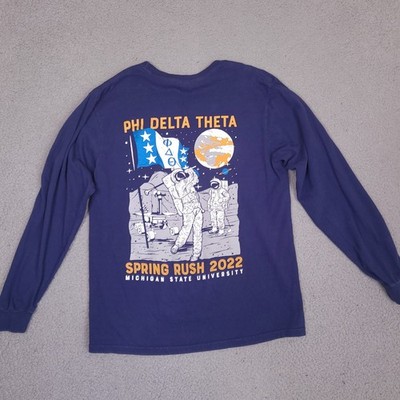 Michigan State University Phi Delta Theta Spring Rush 2022 Shirt Medium Blue