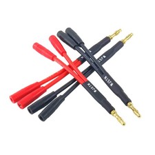 Suanqi Banana Plug to 2-Female 4mm Jack Socket 3 inches, 2 Red/2 Black
