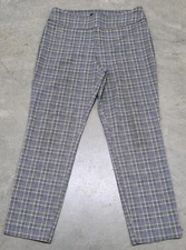 COUNTERPARTS Pull On Pants Womens Size 6 Gray Tartan Plaid Rayon Stretch Office