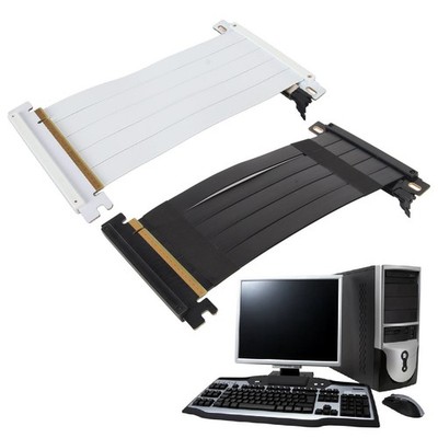 PCIE 4.0 X16 Riser Cable High Speed Flexible Double Sided 180° GPU Extension NEW