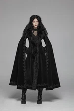 Punk Rave Women's Gothic Victorian Vampire Winter Velvet Coat with extra sleeves