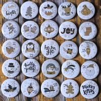 Adventskalender Zahlen Buttons 1-25 Zum Basteln FüR JutesäCkchen Anstecker