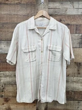 True Vintage Lets Quizz Again Button Up Shirt Sz Xl Good Shape Single Stitch