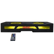 FITS 2007-2013 GMC SIERRA 1500 CREW CAB DUAL 10 SUBWOOFER BOX w/ RGB LED LIGHTS