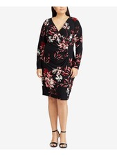 AMERICAN LIVING Womens Black Long Sleeve Knee Length Sheath Cocktail Dress 2