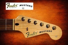 1 Fender Mustang Decal Headstock Black Waterslide Guitar Guitar