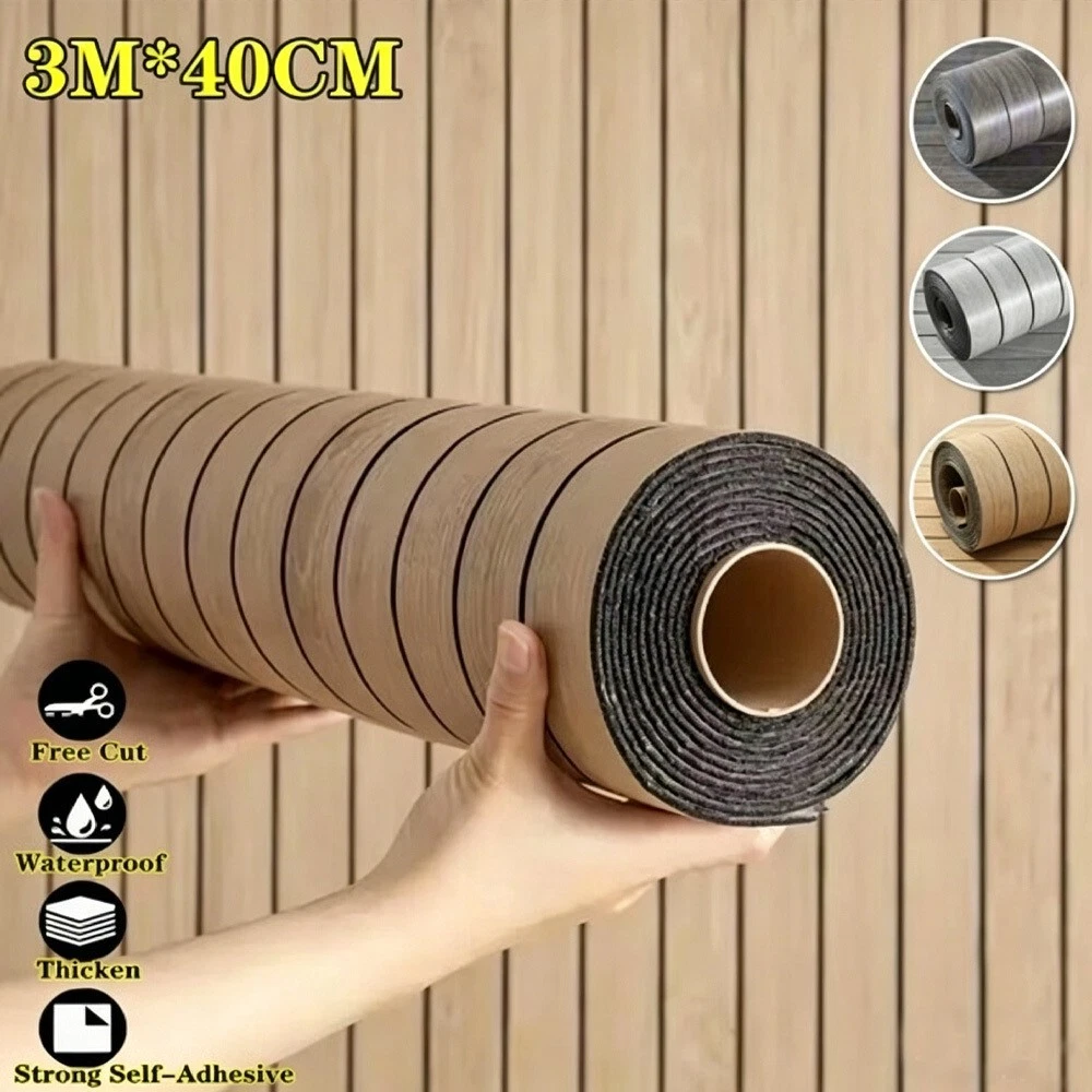 Paneles de Pared Autoadhesivos 3M de Lamas de Madera Efecto 3D Papel Pintado Hágalo Usted Mismo Fácil