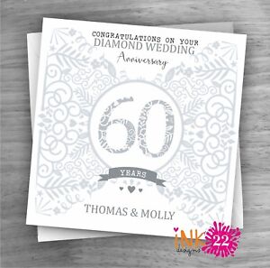 Personalised Unique Handmade Milestone 60th  Diamond 