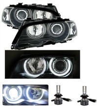 2 feux phare avant angel eyes led BMW série 3 E46 coupé phase 1 99-03/2003 xenon