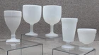 Lot of 5 Milk Glass Style Cups/Goblet Pieces