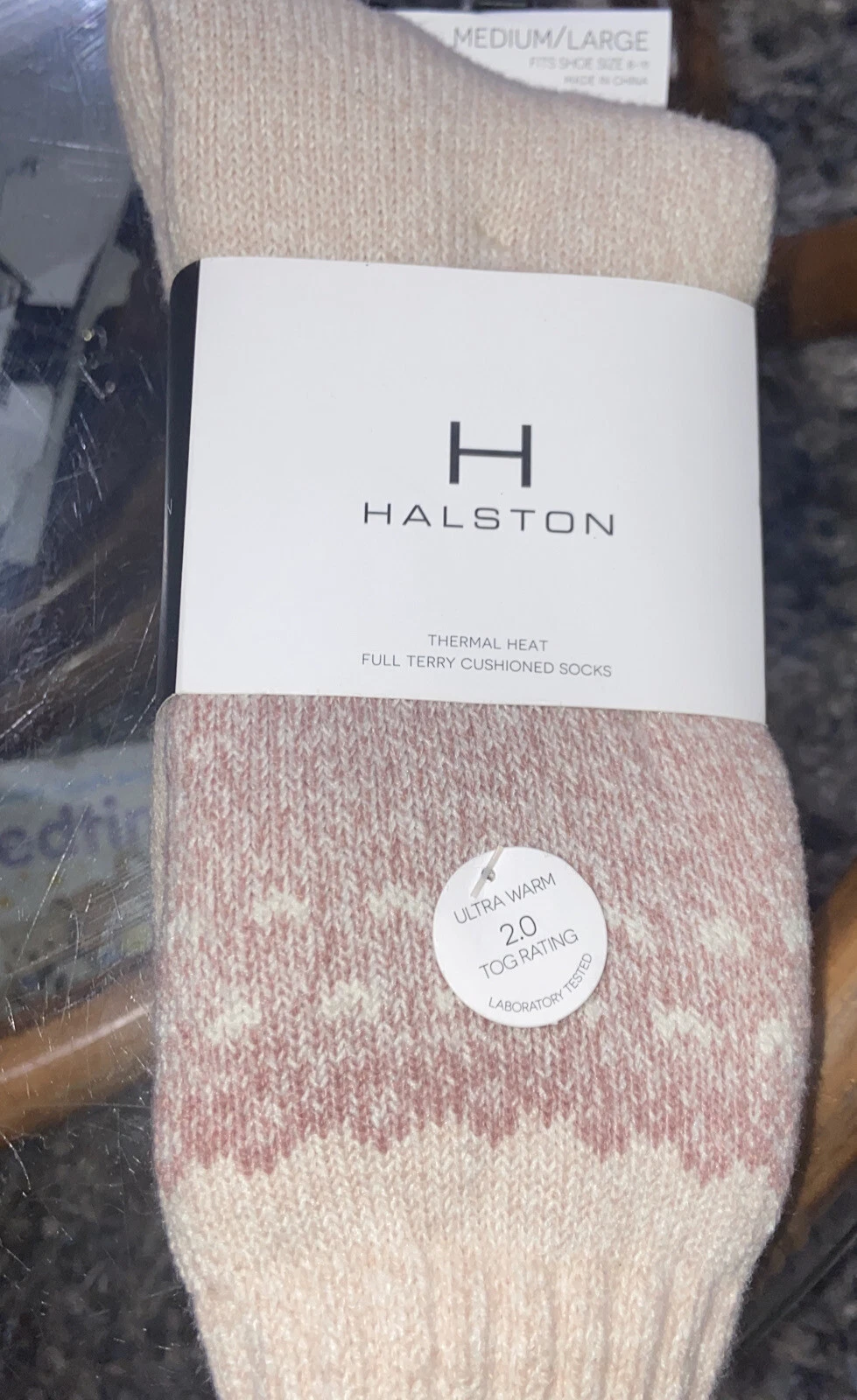 Halston Socks Thermal Heat Fleece Lined•Full Terry Cushioned Size 8-11