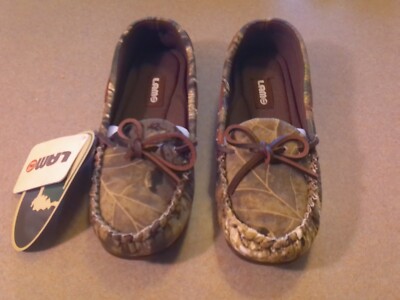 LAMO Sabrina Moc II Moccasin Slippers, Women's Size 7, Mossy Oak NEW Cushioned