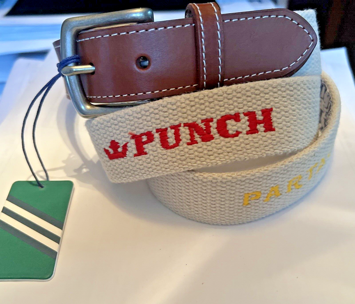 NWT SPENSER Men Sz 38 Beige Cuban Cigars Cotton Surcingle