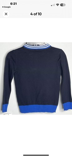 Sovereign Code Sz S 4 Boys Helios Rocket Launch Blue Sweater School Church - Picture 3 of 5