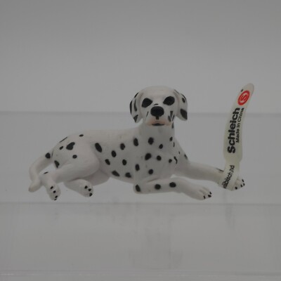 Schleich Dalmatian Dog Figure 16319 Retired 1997 Laying Good Boy NOS w/ Tag Flag