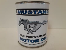 FORD Mustang  - Vintage Oil Can 1 qt.  -  ( Reproduction Collectible )