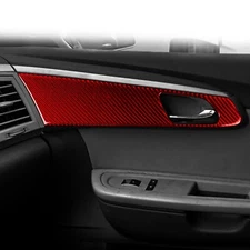 For Chevrolet Traverse 2009-12 Red Carbon Fiber Interior Door Panel Cover Trim