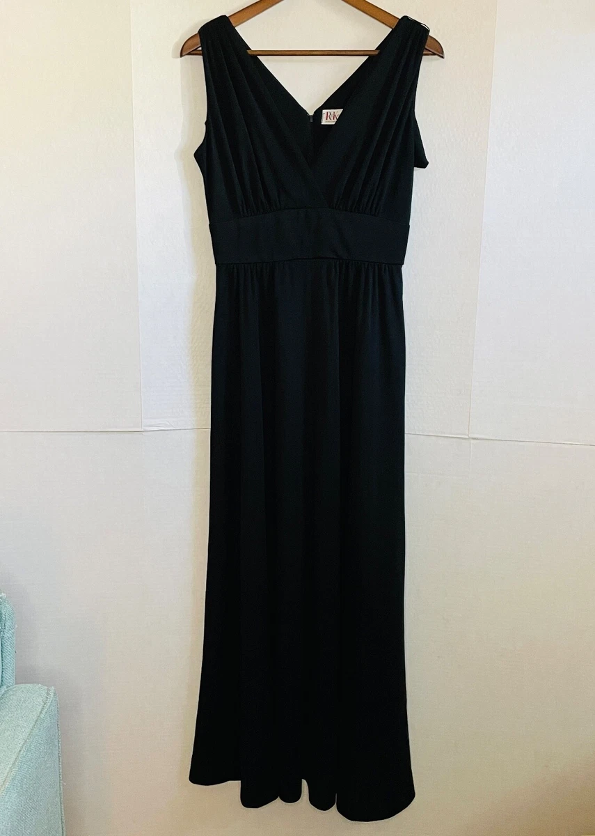 asymmetrical long black dress Betsy & Adam Women's Ruffled Asymmetric-Hem Dress - Black main image 0