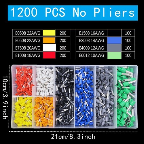 400-2120Pcs Tubular Crimp Terminals Electrical Cord End Connector Crimping Plier - Picture 23 of 24