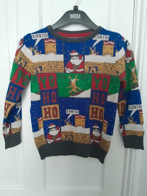 Jungenpullover Next bunt Weihnachten Baumwollmischung ab 6 Jahren