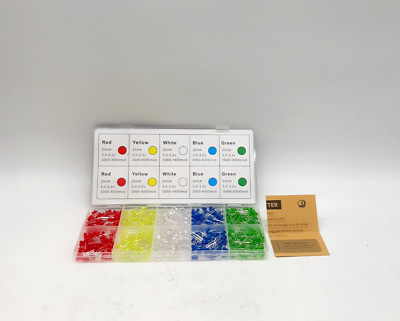 Dicuno 450 Pieces (5 Colors x 90 Pcs) 5mm Light Emitting Diodes