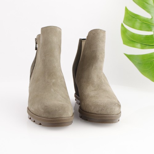 Sorel Women Joan Of Arctic II Zip Boot Size 8 Olive Sage Waterproof Bootie Wedge - Picture 2 of 14