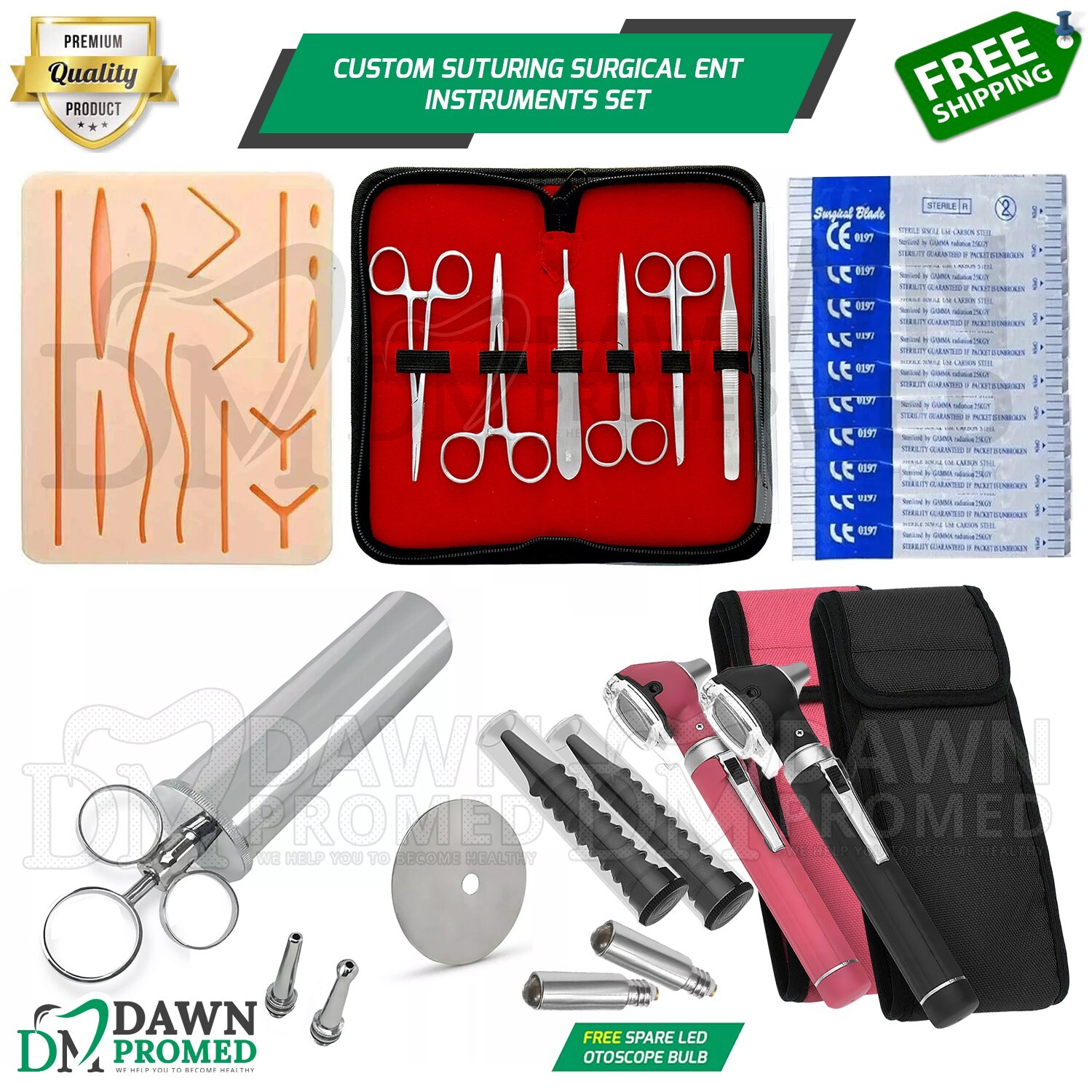 Custom Practice Suturing Surgical ENT Instruments Set German Grade | eBay