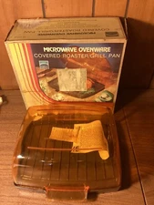 Vintage 1980s Mirro Microwave Ovenware Covered Roaster Grill Pan M-5018