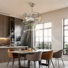 18inch 6 Speeds Ceiling Fan with Lights Quiet 4*E26 Chandelier Remote Timing 