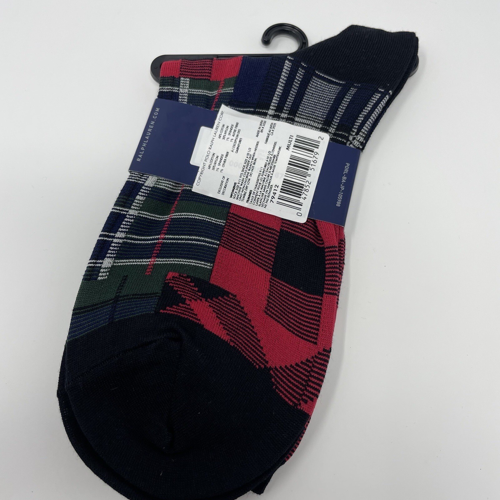 Polo Ralph Lauren donna patchwork plaid calze girocollo polo pony