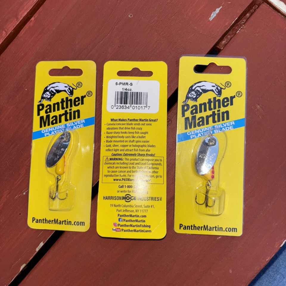 LOTE DE 3! Lágrima clásica Panther Martin #6 plata 1/4 OZ Foto 2 de 2