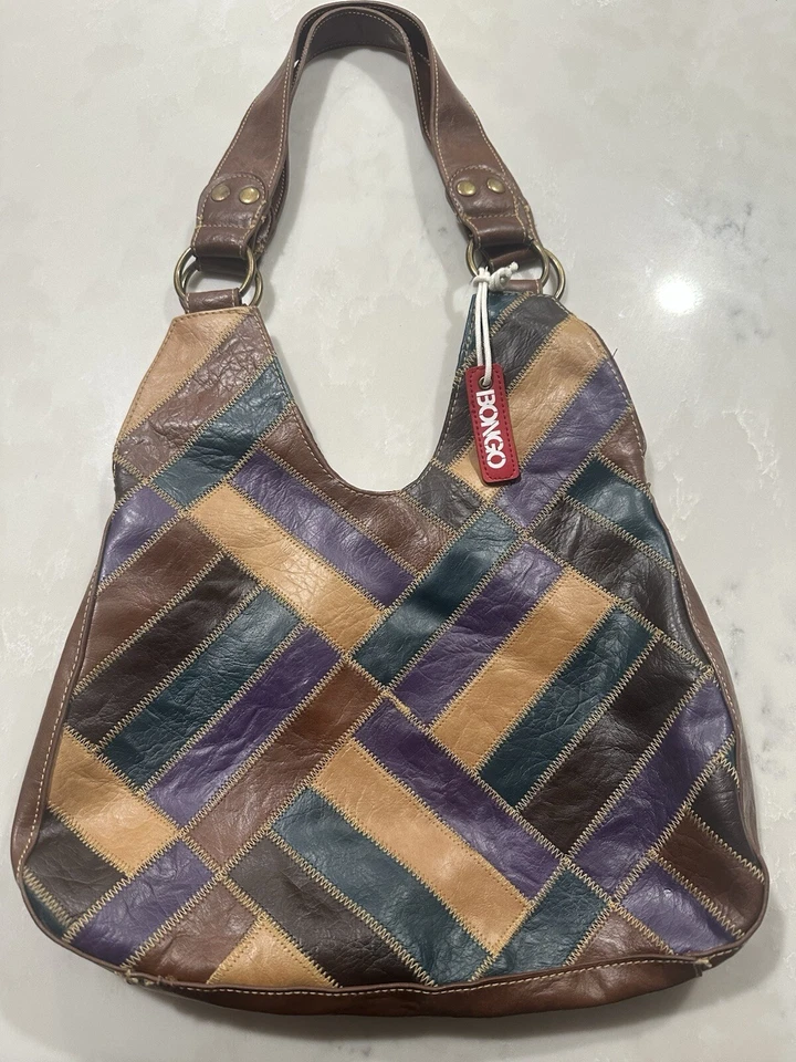 Global Design Concepts BONGO Patchwork Bolsa Boho Tamanho Grande Rara! Novo com etiquetas vintage - Imagem 3 de 4