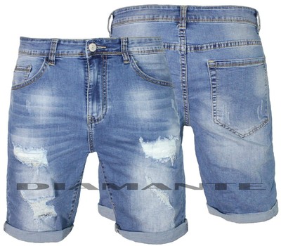 bermuda jeans strappati uomo