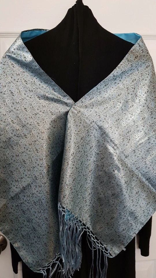 Mantón de seda vintage que ha sido famoso en Siria desde la antigüedad.Regalo único Foto 2 de 4