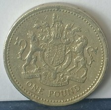 1993 UK Royal Arms £1 One Pound Nickel Brass Coin - Circulated