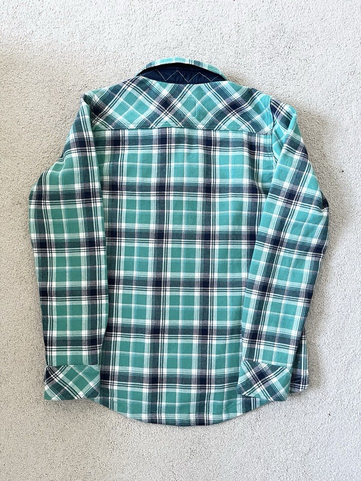 Orvis Womens Green Plaid Long Sleeve Fleece Lined Shirt Jacket/Shacket