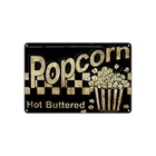 Popcorn Hot Buttered Vintage Sign For Cinema Bar Pubs Shops Décor Tin Metal Sign
