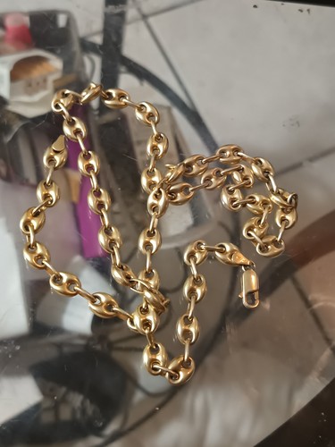 cadena de plata de ley 925 italia bañada en oro de 18kl - Imagen 2 de 3