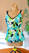 Miraclesuit, Double Strap/Soft-Cup Tankini Swim Top, Cute Floral Print, US Sz 10
