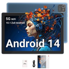 2026 Neu Tablet Android 14 8GB+64GB ROM 6000mAh 10.1 Zoll 8MP+2MP 5G WlFl USB-C