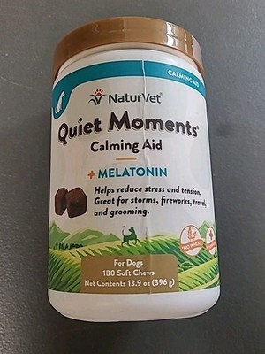 NaturVet Quiet Moments + Melatonin Calming Aid for Dogs 180 Ct chew exp 6/2027