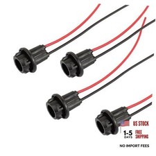 T10 W5W 194 Bulbs Sockets Pre-Wired Connector Pack of 4 T10-Socket 4