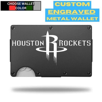 Custom HOUSTON ROCKETS Laser Engraved Wallet - Pick A Wallet Color