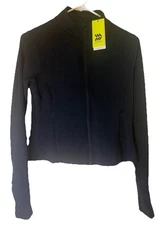 Women's Athletic Jacket- All In Motion- Black -  Size Small- Thumb Cuffs
