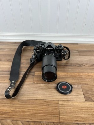 Canon A-1 35mm SLR Film Camera with Zoom Lens 75-200mm Macro 1:4.5