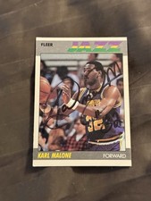 Karl Malone 1987 87-88 Fleer Signed In Person Auto Autograph