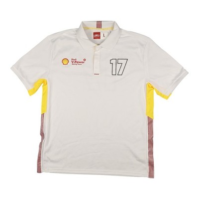 Shell V-Power Shirt Mens LARGE White Racing Team v8 supercars polo Size L