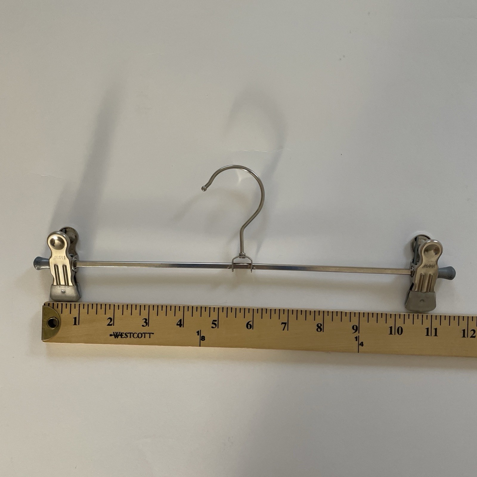 MAWA Non-Slip Steel Adjustable Clip Hangers. Set Of 9. Silver.